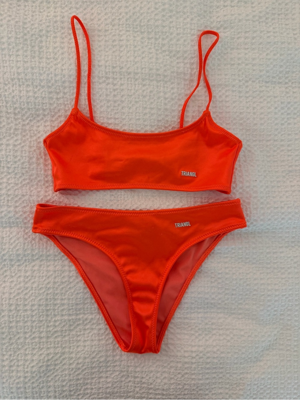 TRIANGL - women’s Orange 2-Piece Bikini Set Spaghetti Strap, top - XS, bottom M